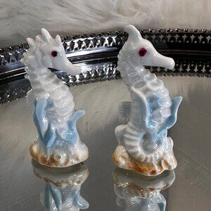 VTG Seahorse Salt and Pepper Shakers Japan, delicate bone china, 3" tall